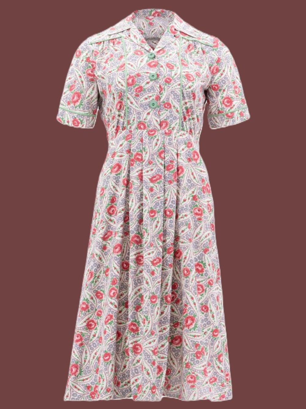 Socialite 1940s 1950s Harmony Cotton Shirtwaist Prairie Retro Tea Dress Daywear